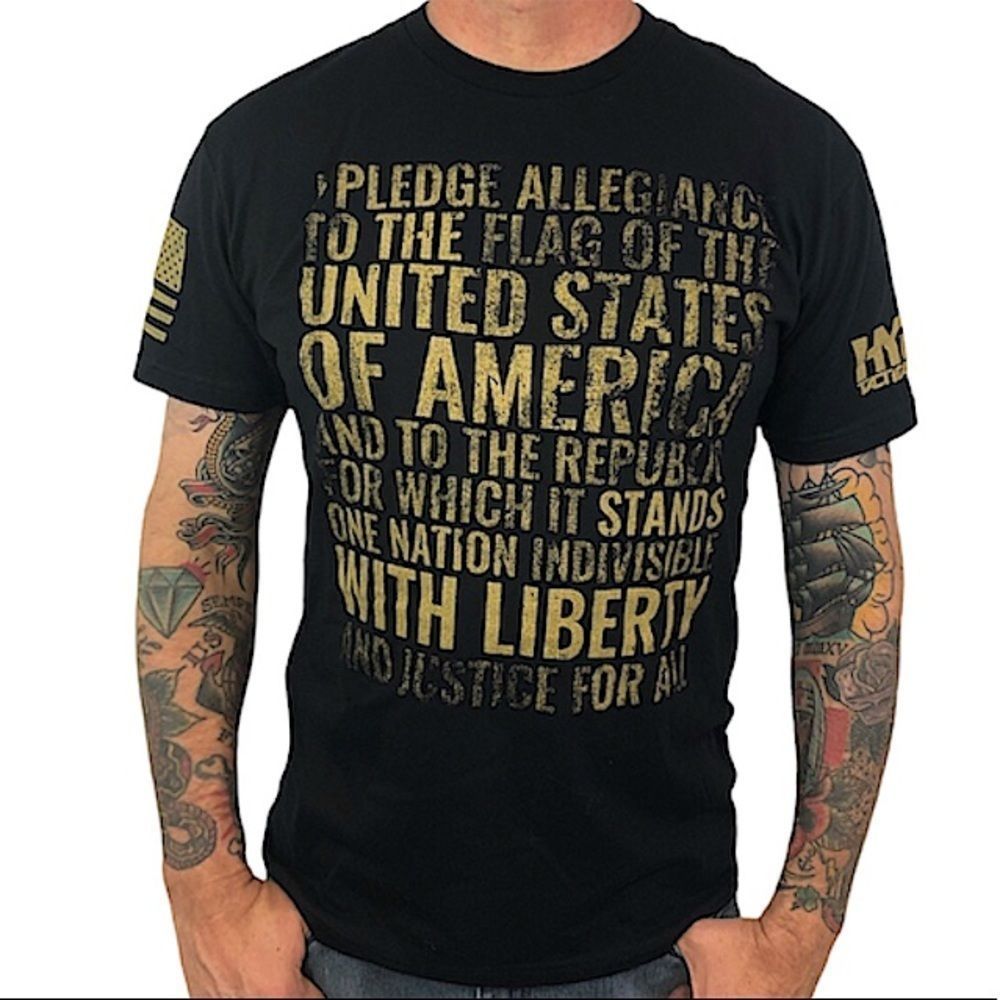 NWOT Grunt Style Pledge of Allegiance tee, black, sz L